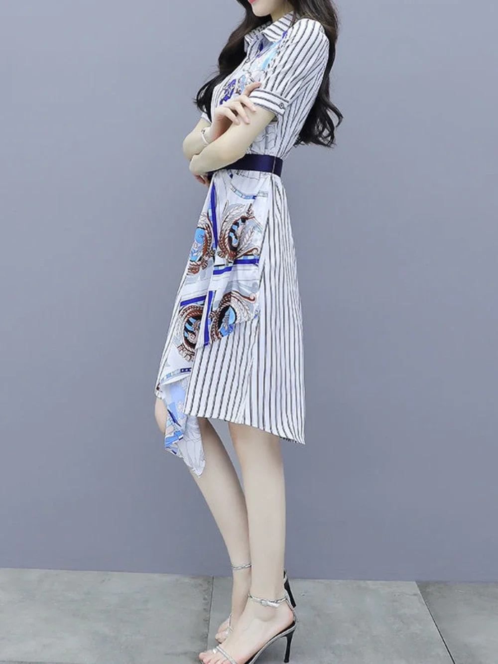 Chemise mi-longue pour femmes, t-shirts à manches courtes, robe une pièce, pièces de plage en ventes, mode Vintage, Promotion Kpop, 2025