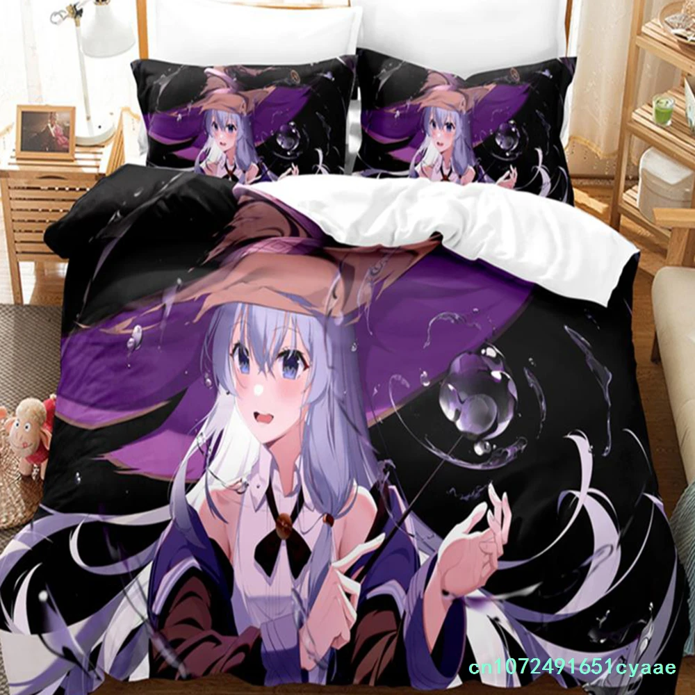 3D Print Anime Girl The Journey Of Elaina Bedding Sets Duvet Cover Set With Pillowcase Twin Full Queen King Bedclothes Bed Linen