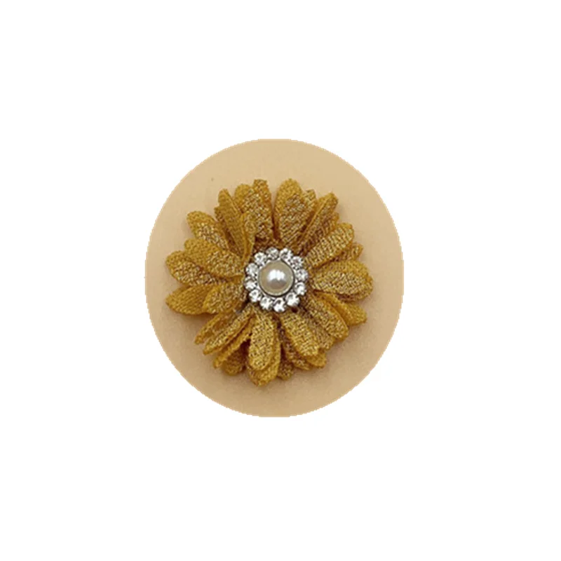 3cm Handmade Small Flower Pearl Hemp Sun Flower with Drill DIY Clothing Accessories Decorative Accessories 10-20pcs