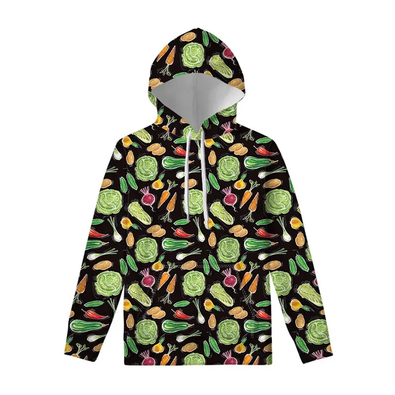 

Funny Vegetables Graphics Hoodie Fashion Colorful Long Sleeve 3D Plants Printed Hoodies For Men Streetwear Trend Casual Pullover