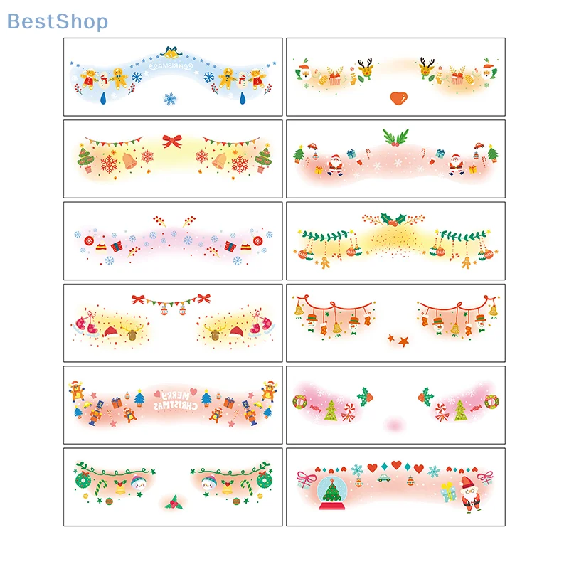 

Милые рождественские наклейки со снеговиком для лица, угол глаз, временные татуировки для боди-арта, самоклеящиеся милые красочные аксессуары для вечеринок
