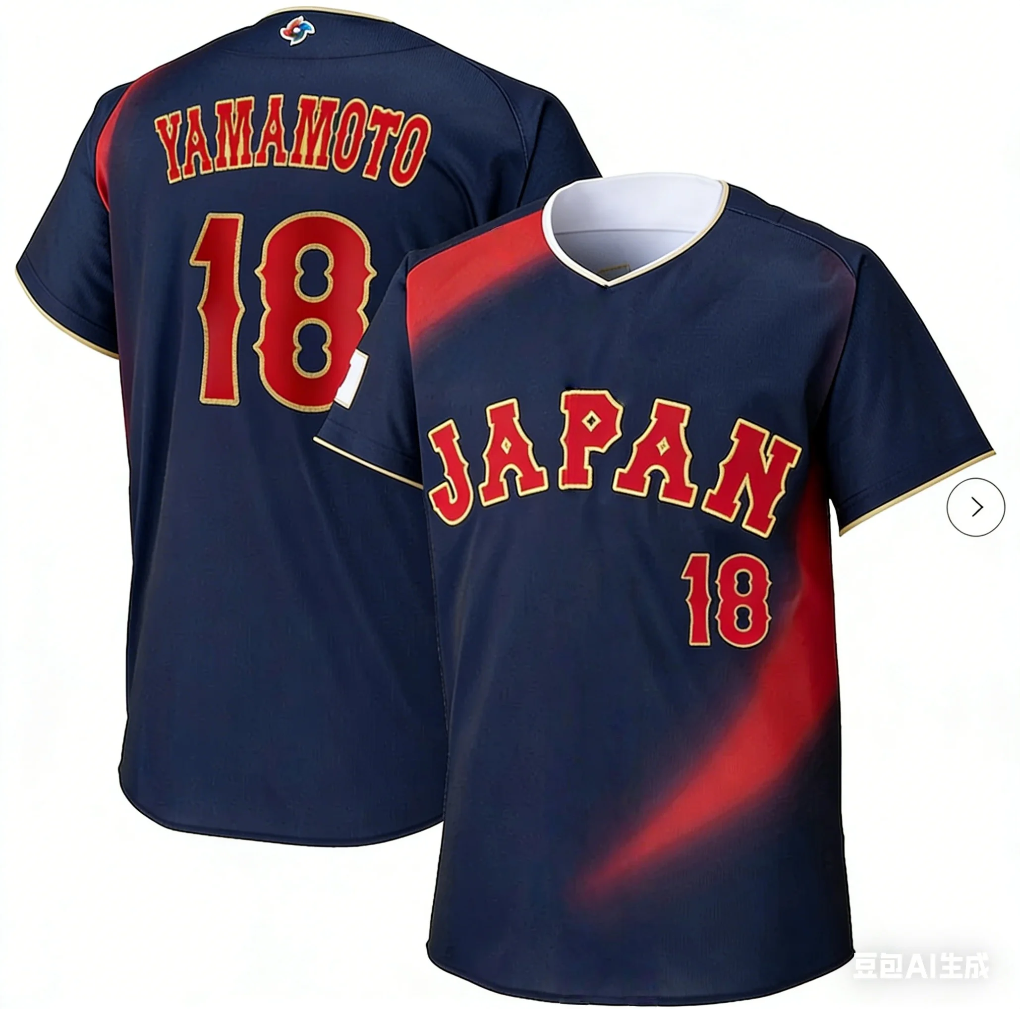 Equipo Nacional de Béisbol de Japón 2026, Yoshinobu Yamamoto # Camiseta Réplica de la 18ª Edición del Clásico Mundial de Béisbol, Uniforme Oficial del Equipo Masculino