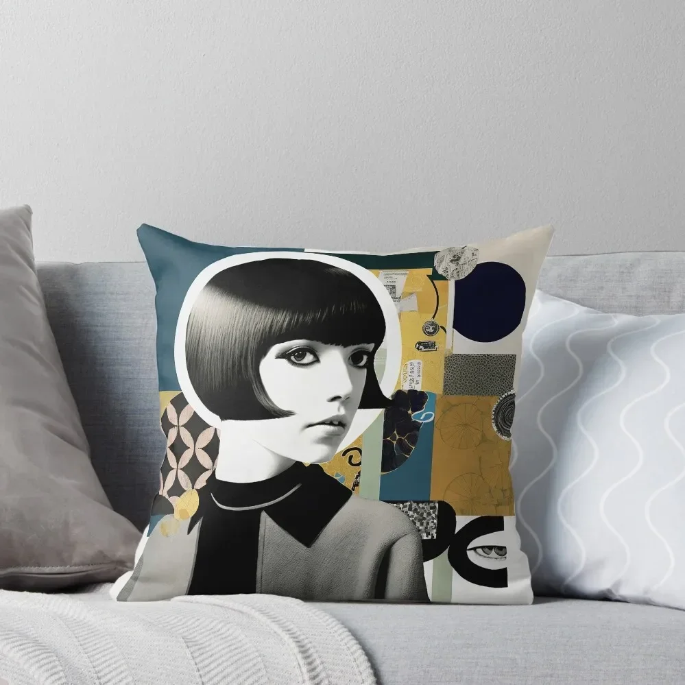 Abstract Collage Mary Quant Throw Pillow Christmas Covers Pillow Covers Decorative Throw Pillow