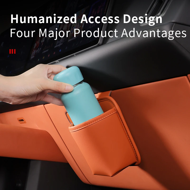 Car Glove Box Hanging Storage Organizer Punch-Free Cup Holder Mini Trash Bag for Water Bottle Tissue Garbage view 2