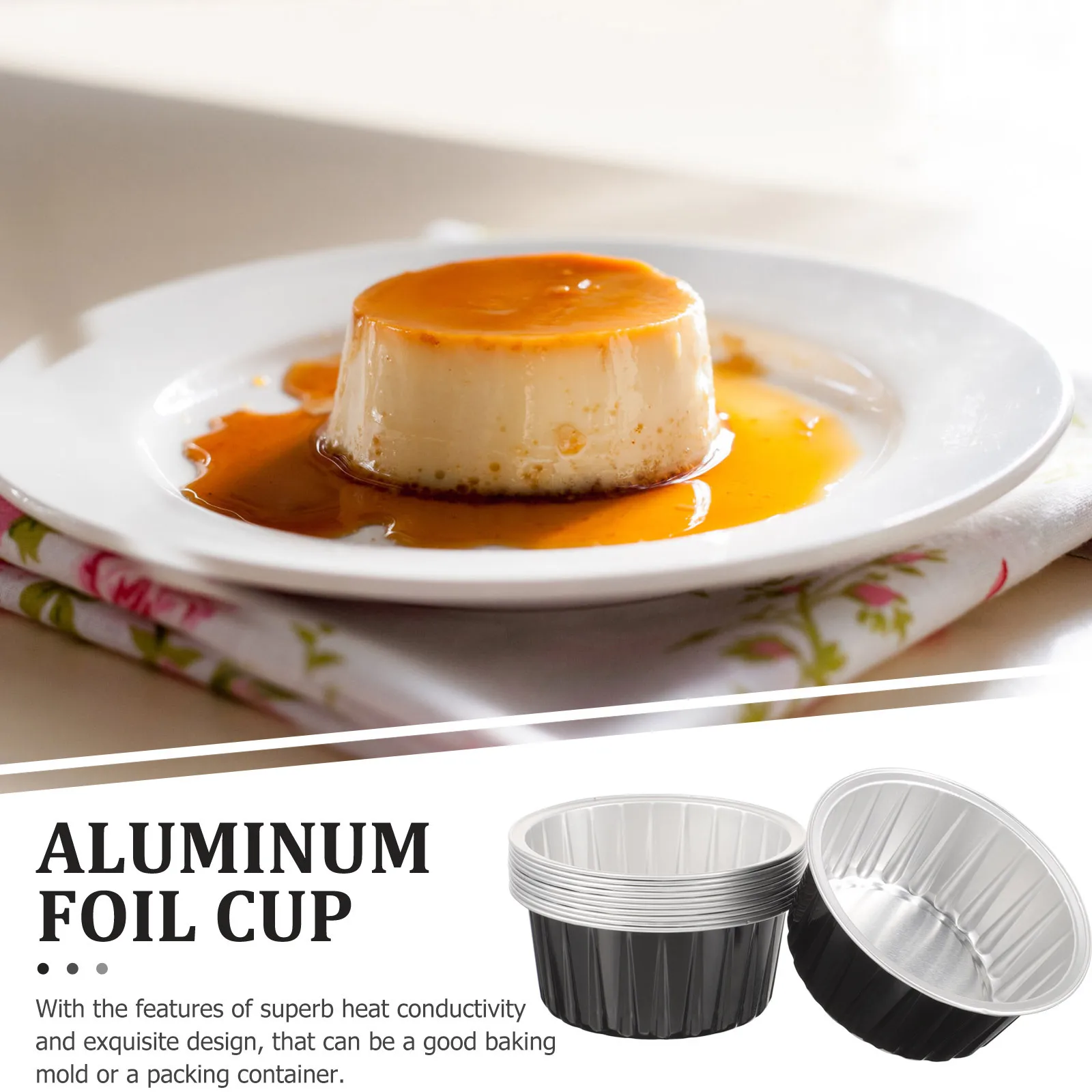 

50pcs Aluminum Foil Baking Cups 60Ml Heat Conductive For Cake Pudding Dessert Cupcake Molds Disposable Liners Egg Tart Pan