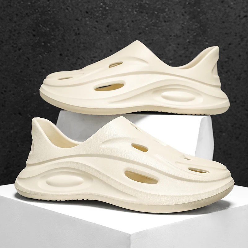 Integrated Molding Men Minimalist Sandals One Piece Soft Rubber Structure Bend Resistant Waterproof Home Seaside Universal Shoes