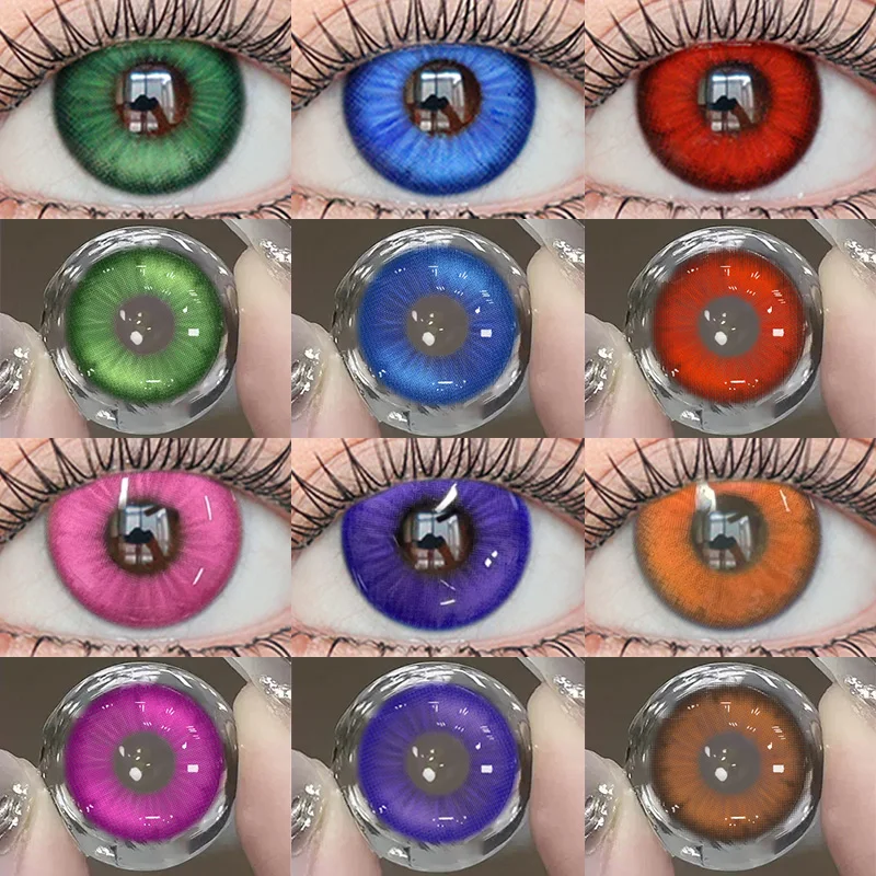 JeweLens 1 Paar Cosplay Myopie Farbkontaktlinsen Anime Schüler 6 Monate 1 Paar Halloween Niedlich 14,5 mm Softlens