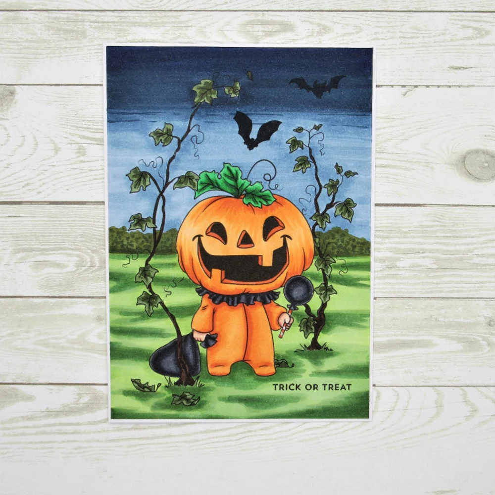 Halloween Pumpkin Head Ghost Hugs Plushies Metal Cutting Dies TRICK OR TREAT Words Clear Stamps DIY Scrapbooking Paper Cards NEW