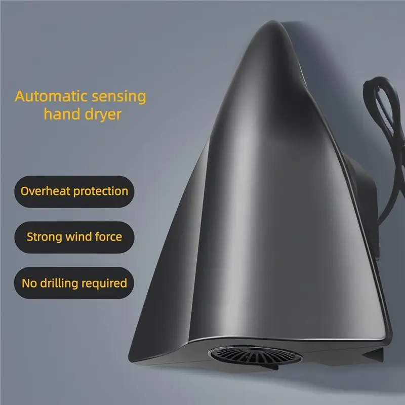 ABZA-Low Noise Sensor Dryer Electric Hand Dryer For Home Bathroom, With No-Drill Installation, US Plug Compatible