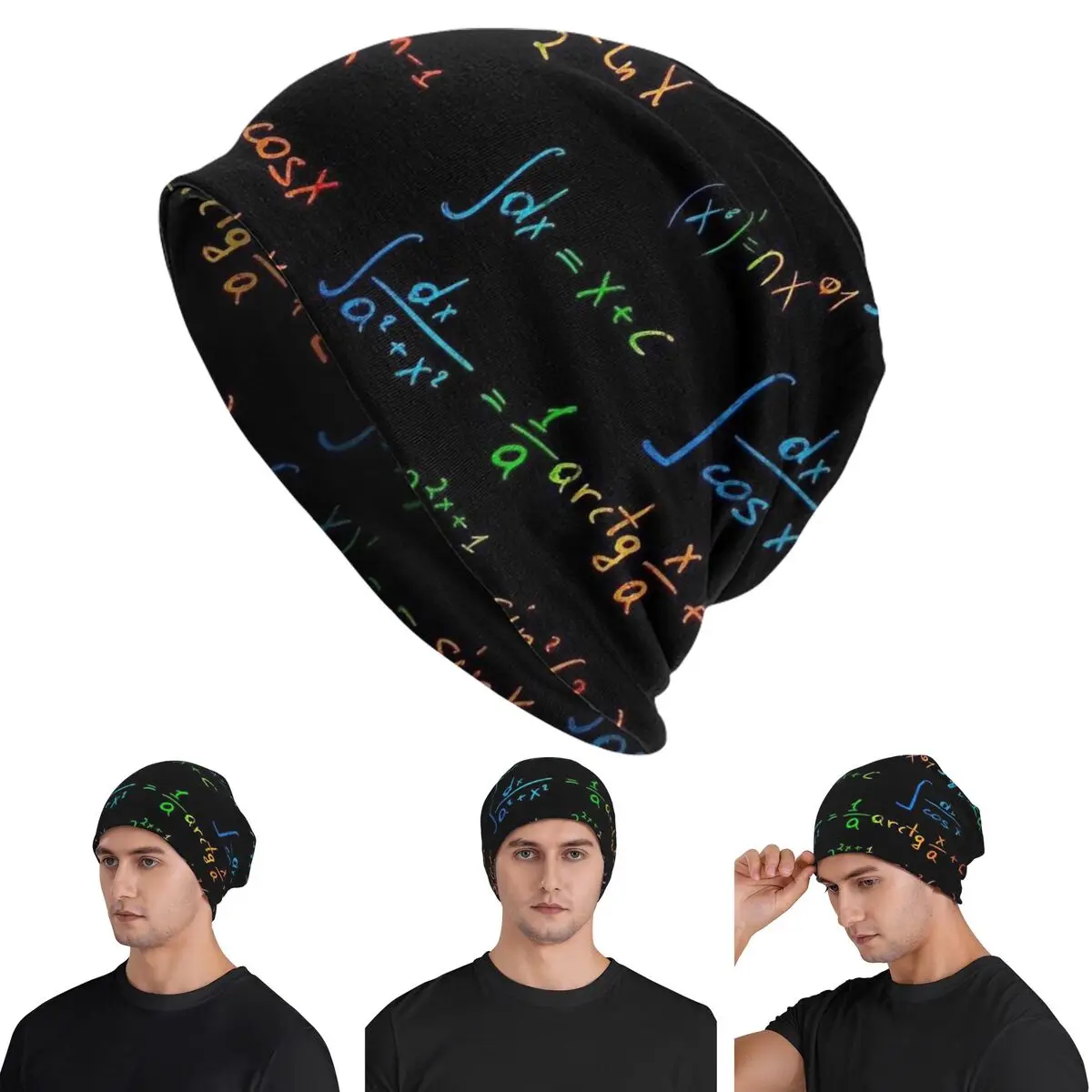 Mathematics Formulas Math Numbers Men Women Adult Beanies Caps Knitted Bonnet Hat  Hip Hop Autumn Winter Outdoor Skullies Hats