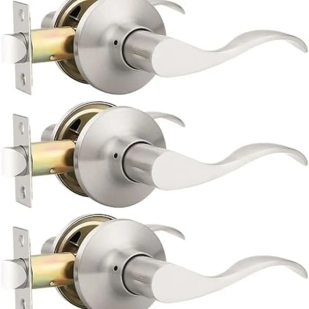 

Сатиновый никель, современные волнистые внутренние дверные ручки, ручки без ключа для прихожей и шкафа, двусторонние для левого или правого H