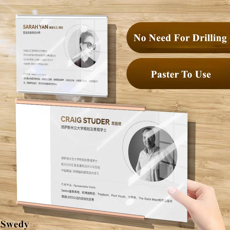 A4 210x297mm Aluminum Wall Mount Acrylic Sign Menu Paper Price Photo Picture Poster Flyer Frame Home Decoration Artwork Frame
