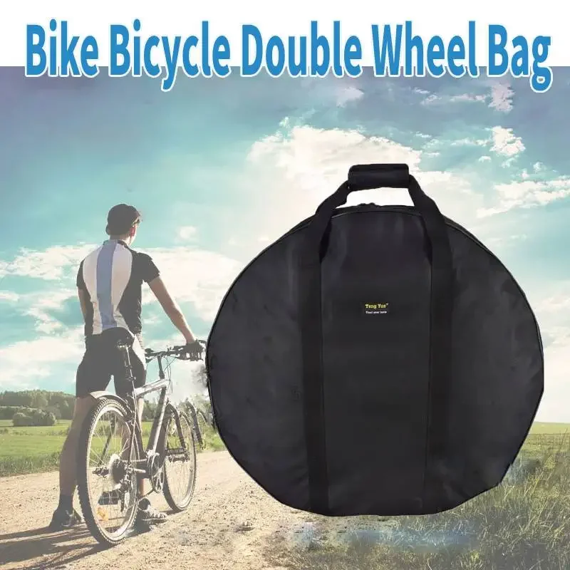 

Bike Bicycle Double Wheel Bag Travel Case Soft Padded Bicycle Wheelset Carrying Bag for up to Mountain Road Bike Wheels