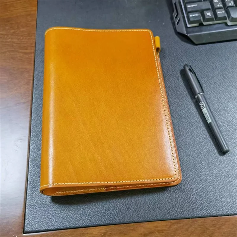 Vegetable Tanned Leather Business Loose-leaf Notebook Leather Loose-leaf A5 Clip Multi-card Position Note Business Office Ledger