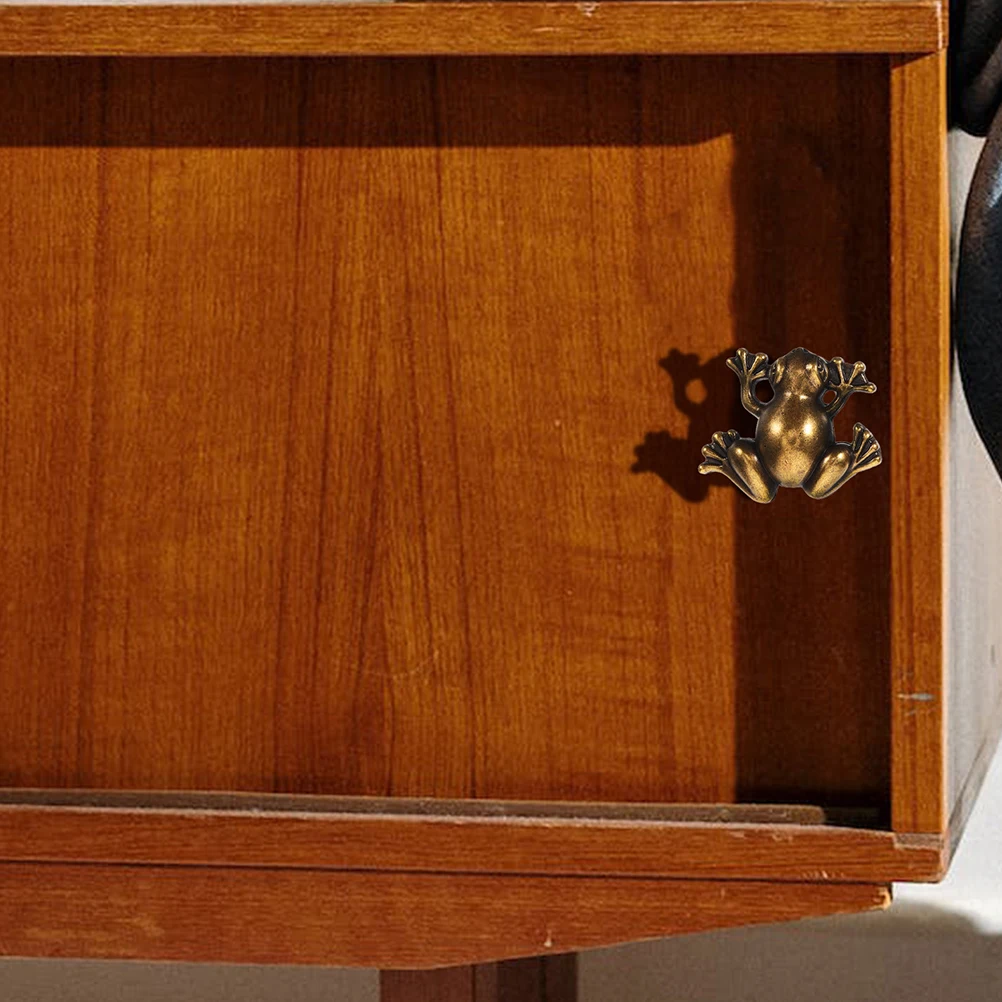 

4 Pcs Retro Metal Frog Handle Knob Dresser Knobs Drawer Pulls Hardware Handles niture Animal Cabinet