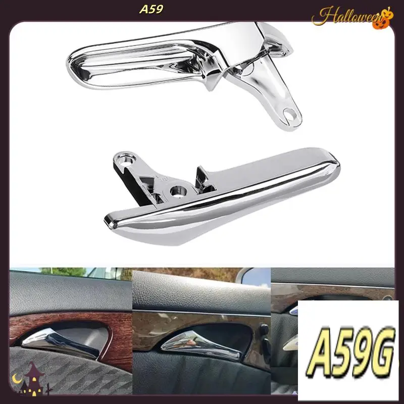 G9-2 PCS Inside Inner Door Handle Cover Trim Door-Pull Handle Silver ABS For Mercedes Benz E CLS Class S211 W211 W219 2003-2009 - Image 2