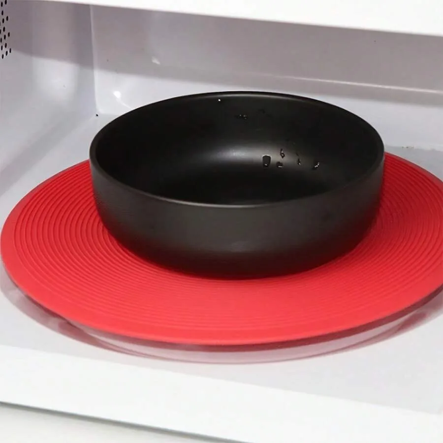 1pc Silicone Microwave Oven Mat Round Pet Placemat For Dog Cat Feeding Mat Prevent Food and Water Overflow Kitchen Mat