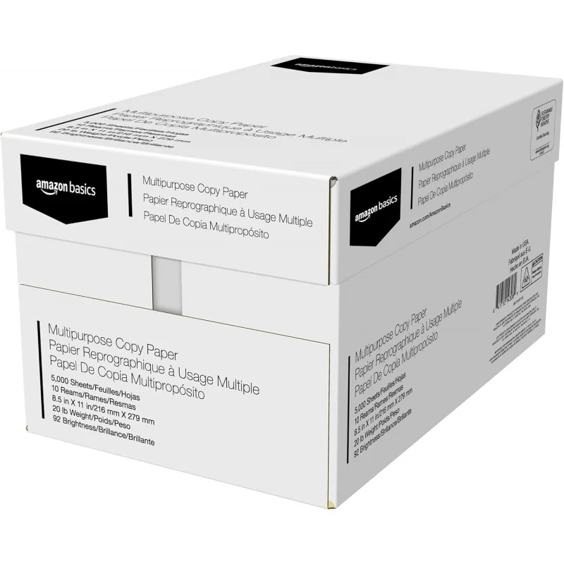 Basics Multipurpose Copy Printer Paper, 8.5