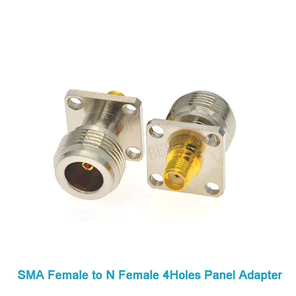 1PCS SMA Female Jack to N Female Jack 4Holes Panel Mount Connector Adapter for WiFi Radio Antenna N to SMA  Wholesales