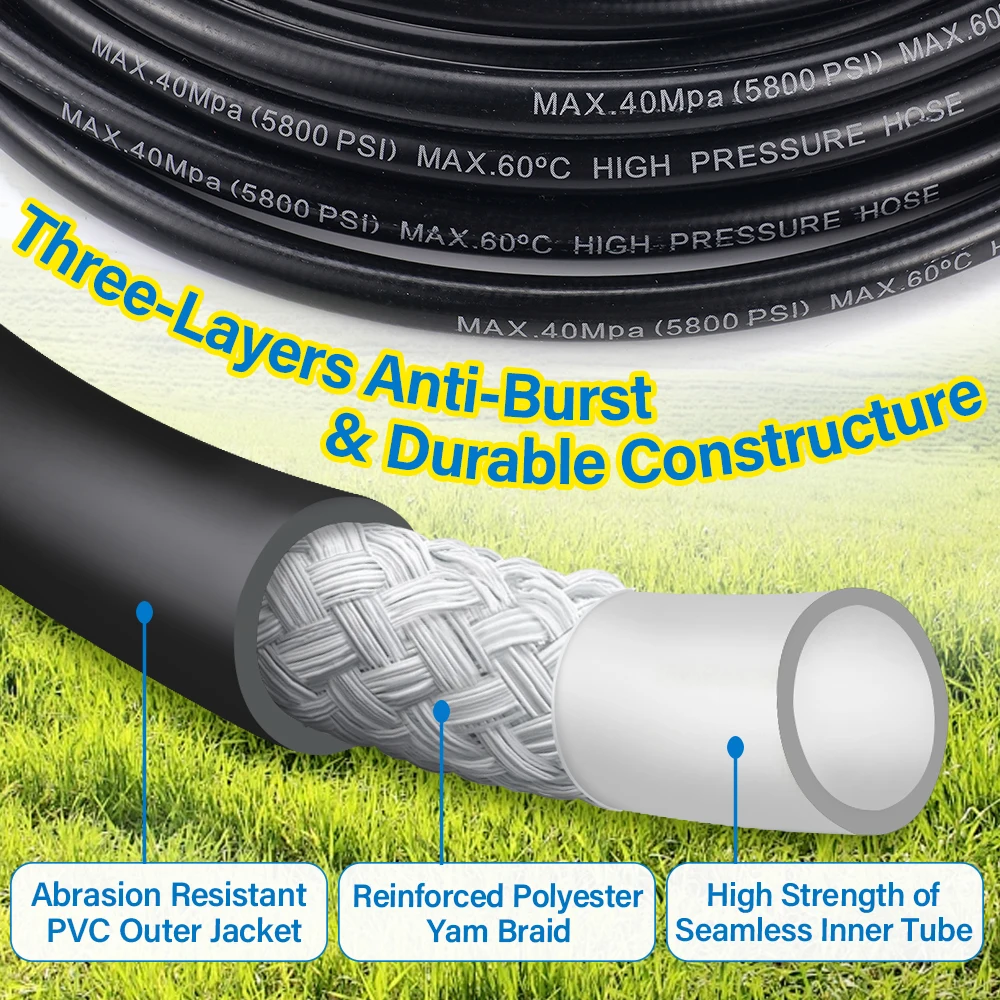 

Шланг высокого давления для автомойки, универсальный, 10 м, аксессуары для автомобиля