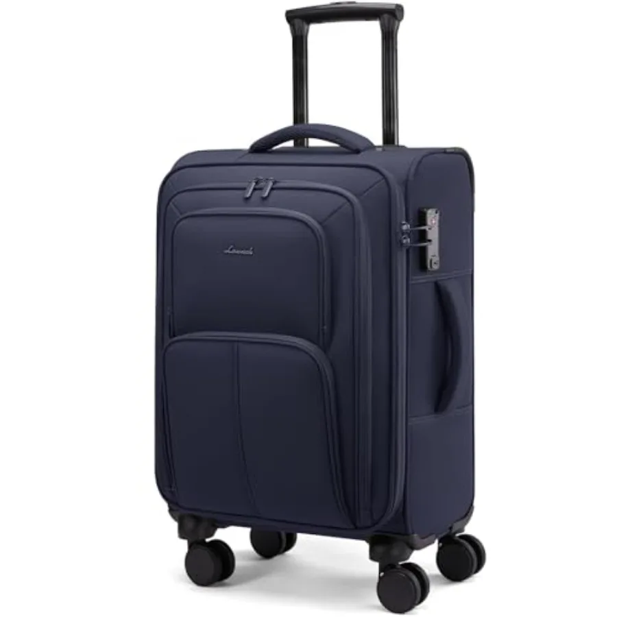 

22 Inch Softside Carry On Luggage with Spinner Wheels Lightweight Airline Approved Suitcase for Travel Business Trip TSA Lock G