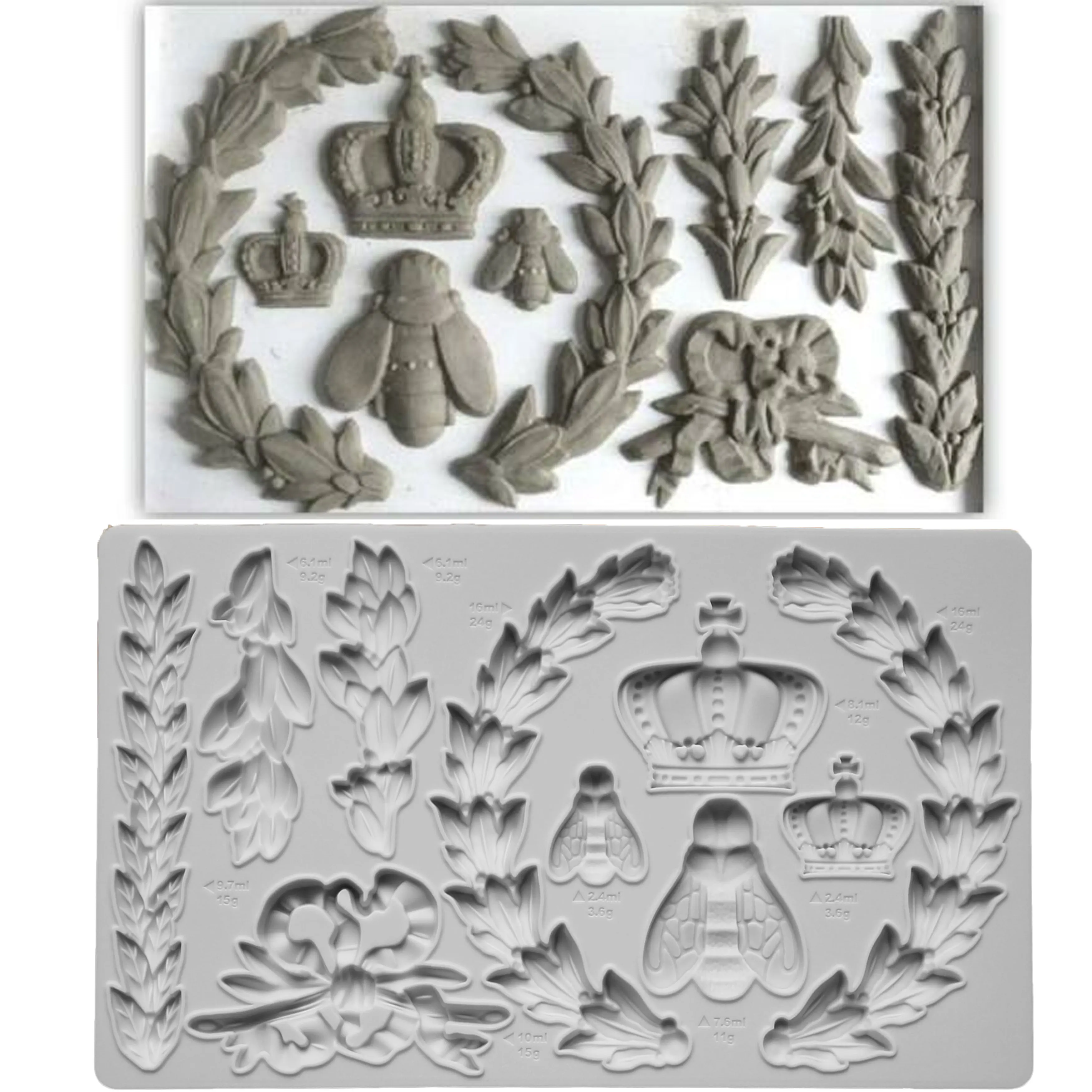 Crown & Insect,Laurel Mould Silicone Mold Fondant Cake Decorating Tool Gumpaste Sugarcraft Chocolate Forms Bakeware Tools