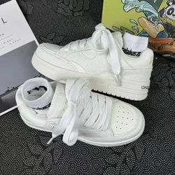 Women Shoes for Men Tennis Retro Fashion Star Skateboard Leather Male Sneakers Couple Outdoor Sport Casual Autumn Shoes White