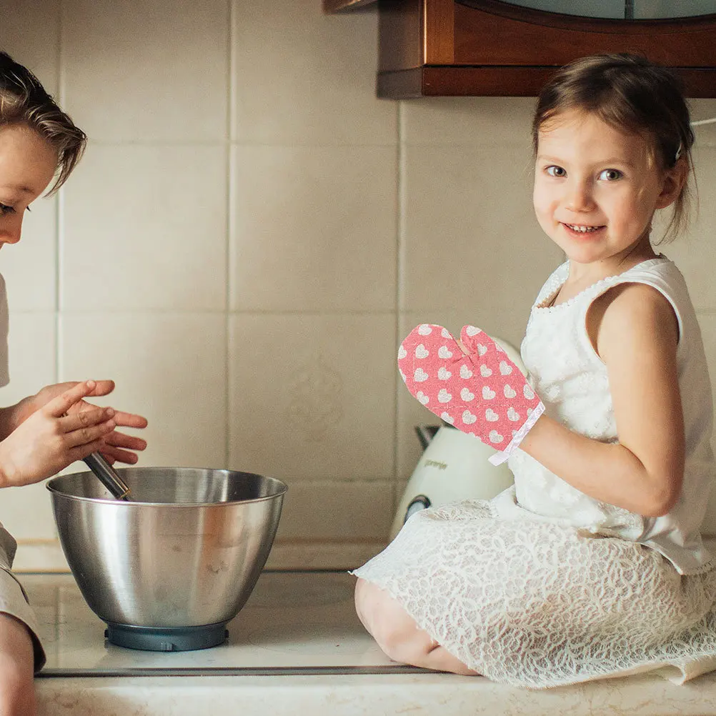 

Thickened Cotton Heat Resistant Oven Mitts Baking Gloves Microwave Oven Grilling Non Slip Kitchen Gloves Safe Cooking