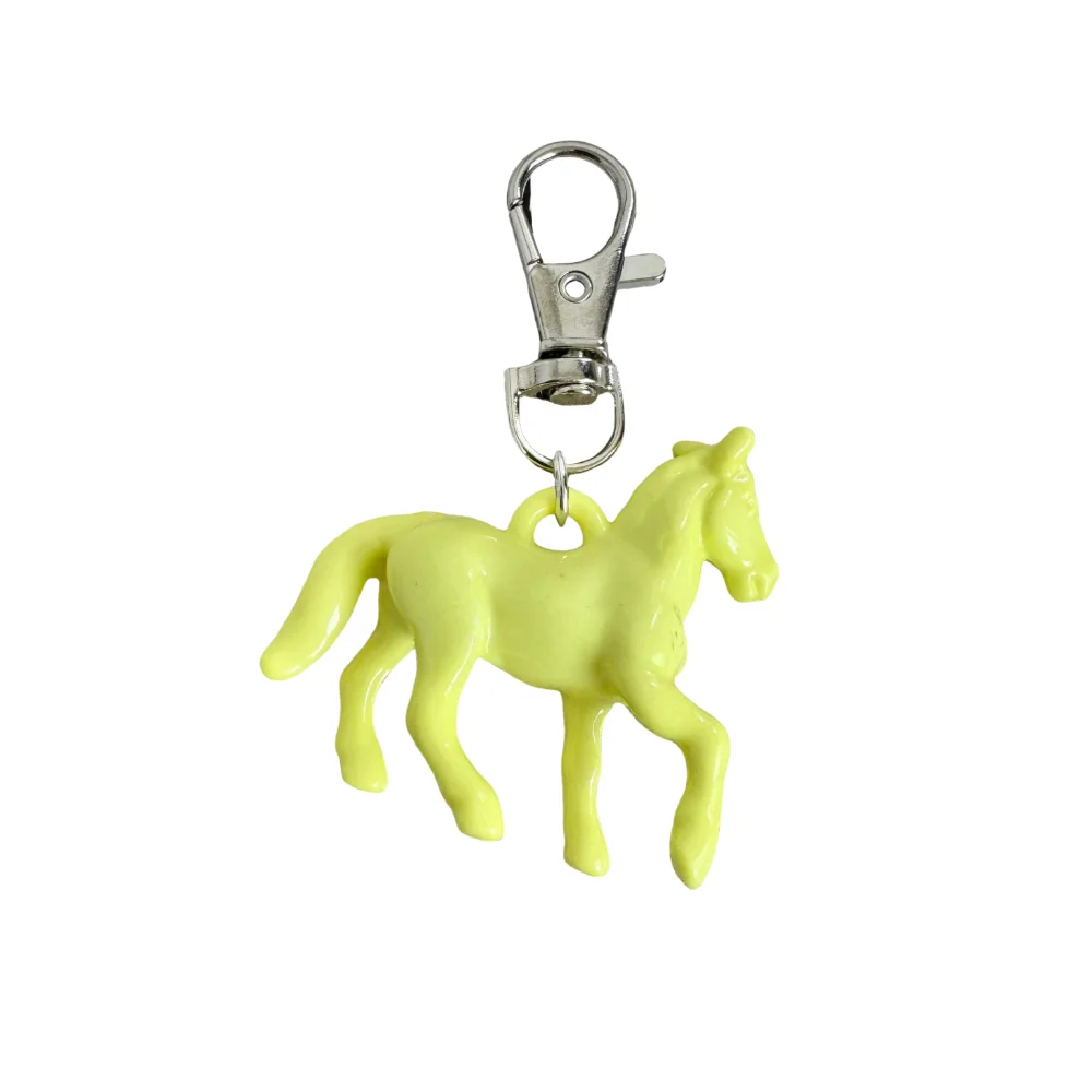 Fashion Cartoon Horse Pendant Keychain Mini Cute Animal Key Ring Stereoscopic Creative Backpack Pendant New Year Gift