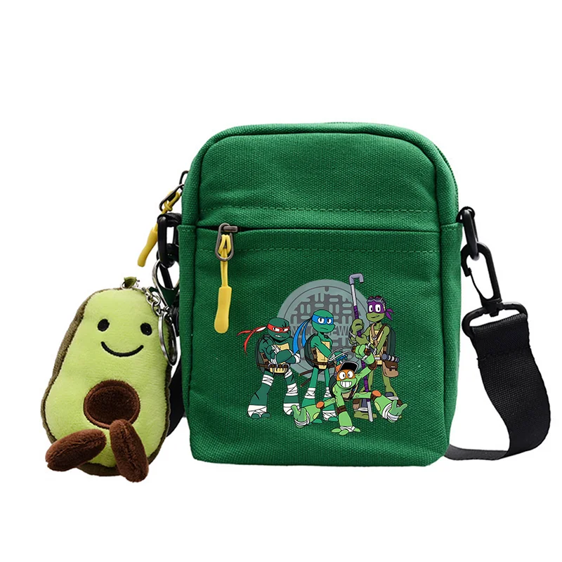 

Cute TMNT Mutants Canvas Bag Anime Games Gift One Shoulder Diagonal Straddle Bag Cartoon Boys Student Square Shaped Storage Case
