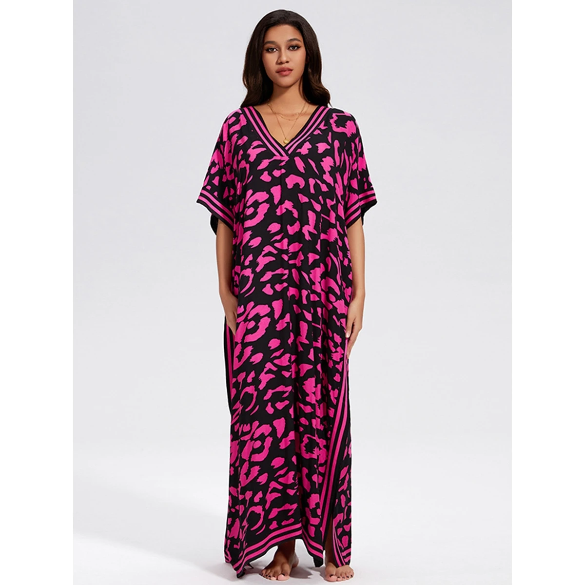 

Loose Cotton Beachwear Swim Dr Sun Protection Cover up Long Robe Ladies Faionable Casual Wear for Sport And Leisure