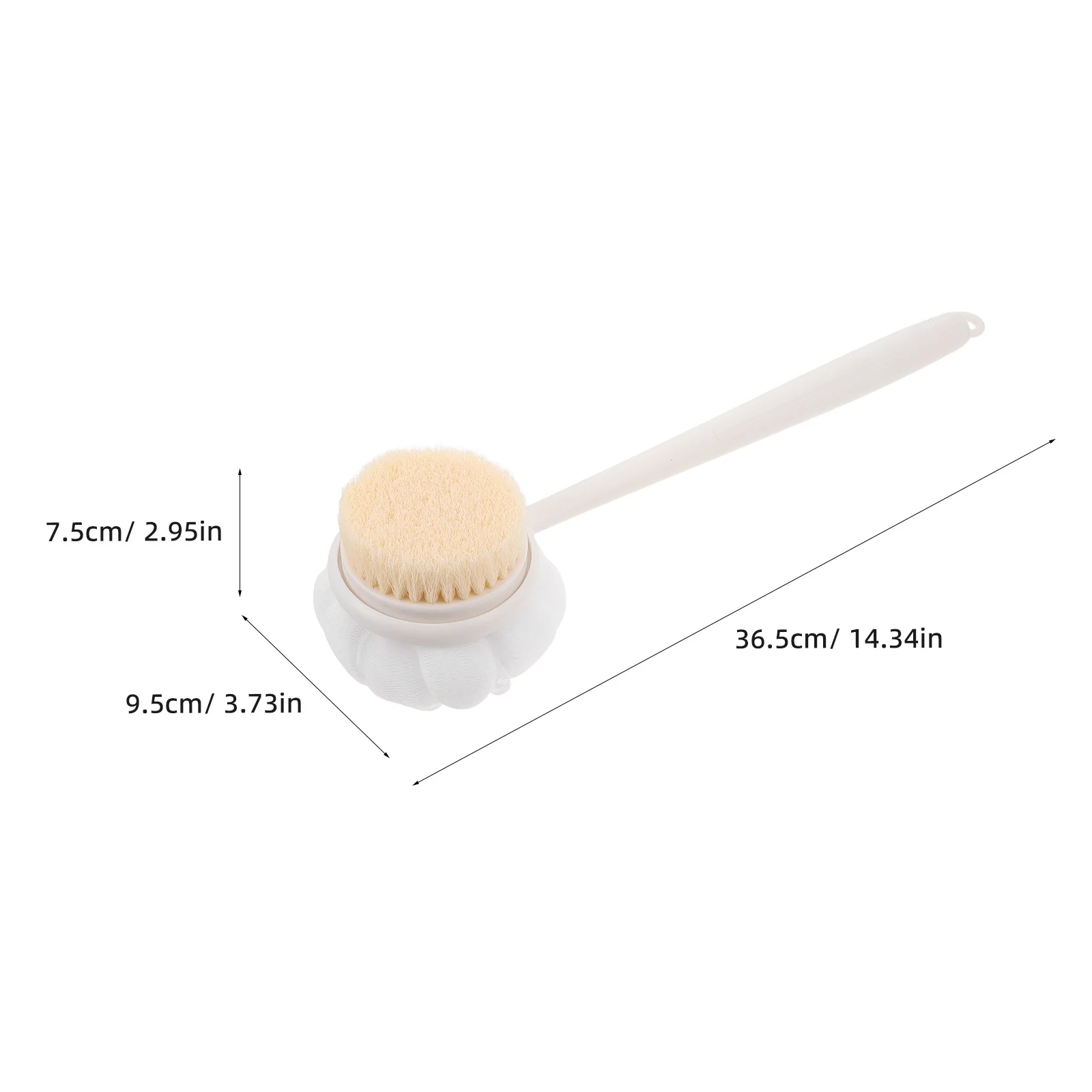 فرشاة حمام بمقبض طويل لتقشير الجسم وتنظيف عميق للظهر مع شعيرات ثابتة للاستحمام الأساسية #5