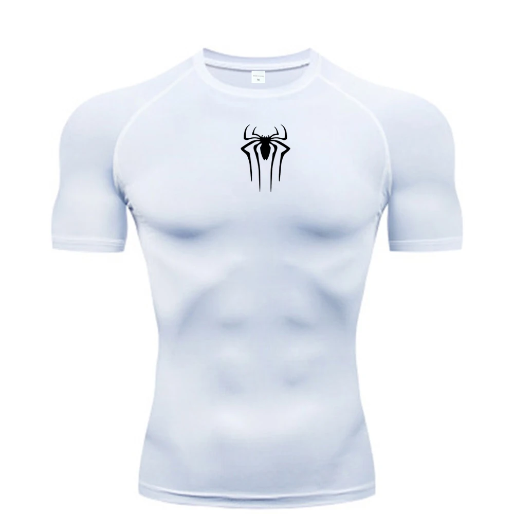 Nowa koszulka kompresyjna Mężczyźni Fitness Gym Super Hero Sport Running T-Shirt Rashgard Tops Tee Quick Dry Short Sleeve T-Shirt Dla Mężczyzn