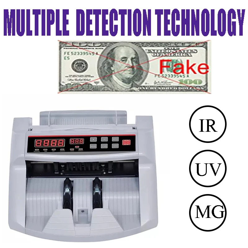 Huaen-2000 Automatic multi-currency counterfeit Bill Counter Money Counter by LED Display,with UV /MG detection