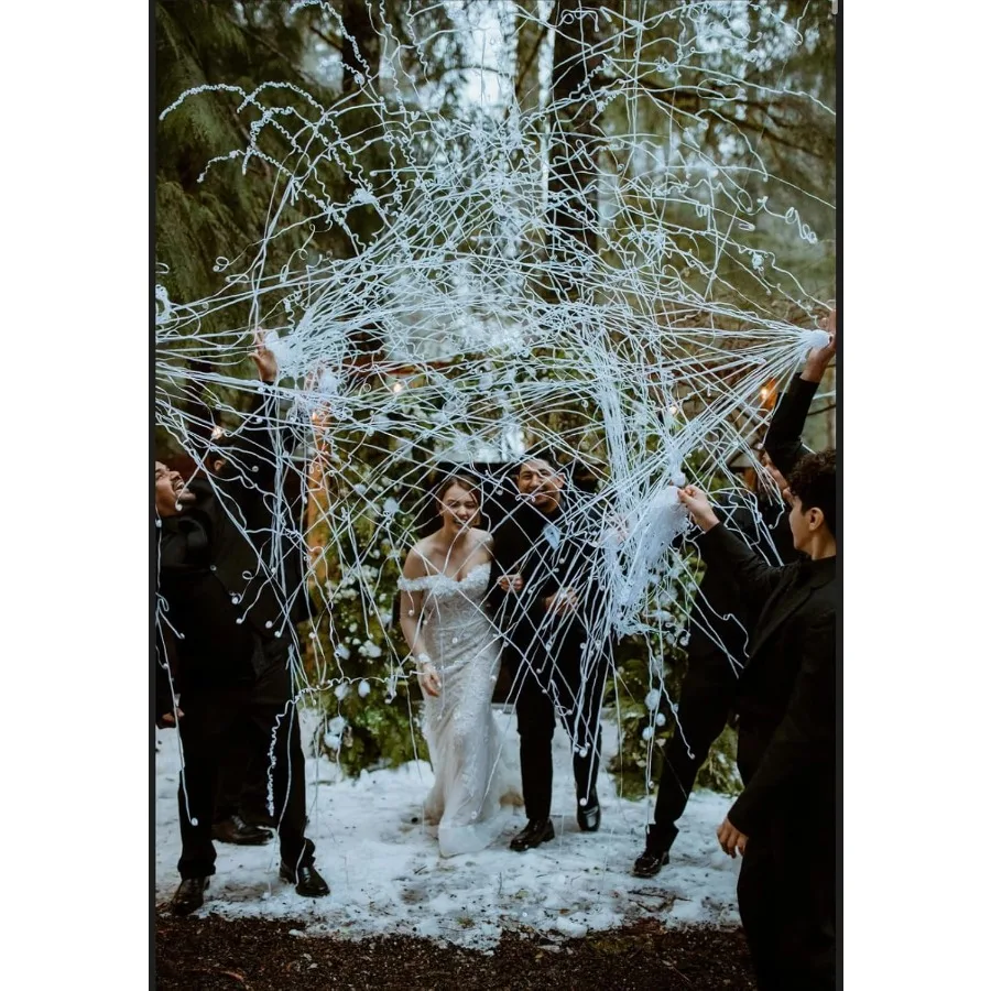 BATTIFE 10 عبوات من قصاصات الورق البيضاء اليدوية بدون فوضى من الورق للاحتفالات في حفلات أعياد الميلاد وحفلات الزفاف #1