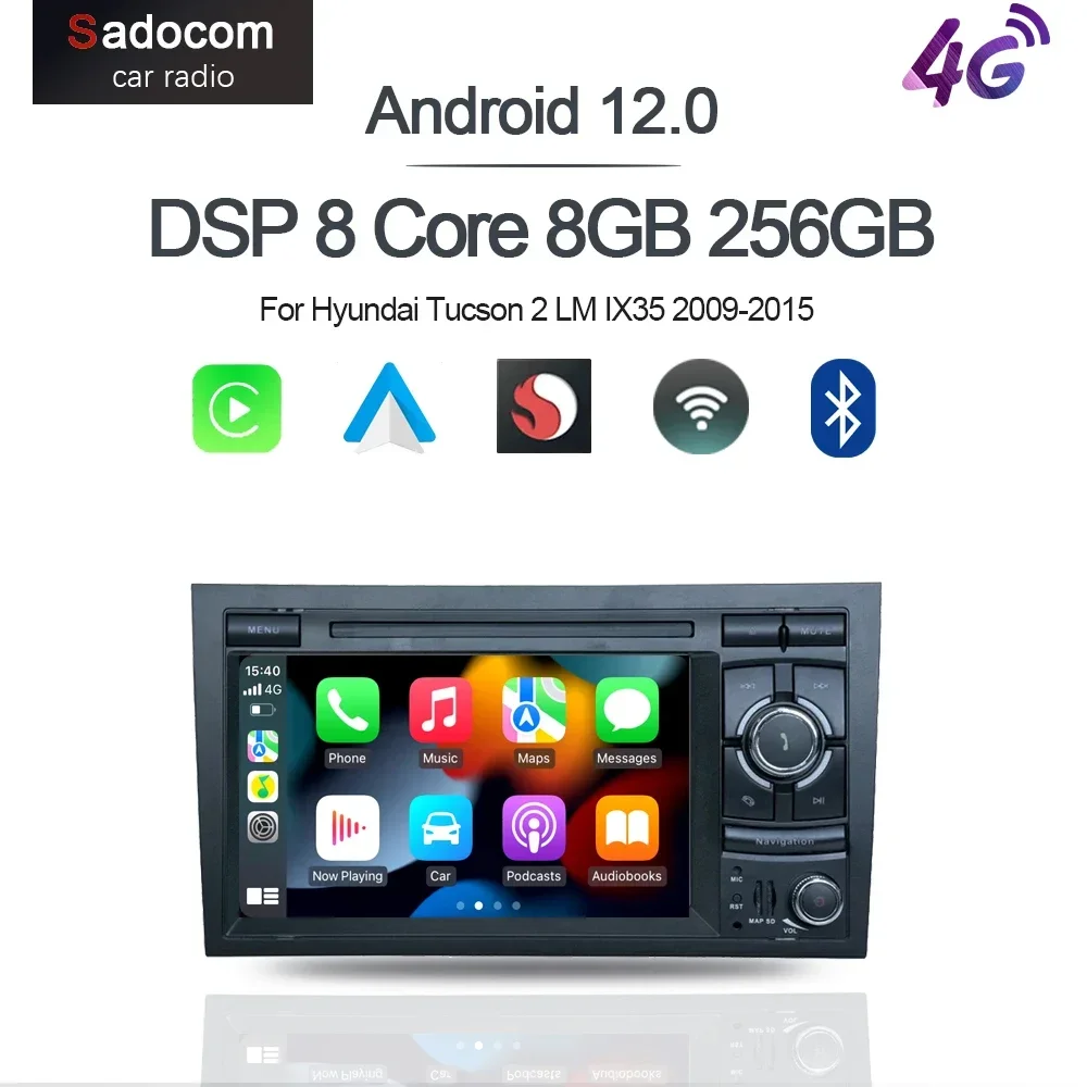 Carplay DSP IPS Android 13.0 8GB +128GB 8Core Multimedia Player GPS RDS Radio Bluetooth Wifi For Audi A4 B6 B7 S4 RS4 2002-2009