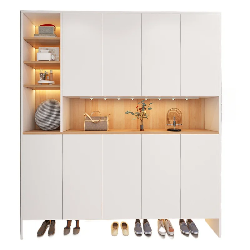 

Шкаф для хранения из цельного дерева, встроенный бытовой шкаф для гостиной, простой модный входной шкаф для знаменитостей в Интернете