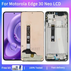 Dla Motorola Edge 30 Neo LCD XT2245-1 wyświetlacz ekran dotykowy Digitizer zgromadzenie dla Edge 30 Neo z ramką LCD