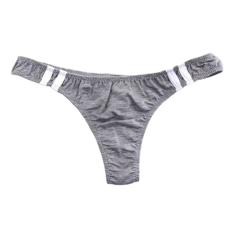 

Men's Cotton G-String Thong Mid-Low Waist Side Stripes Sexy Breathable Comfortable Underwear