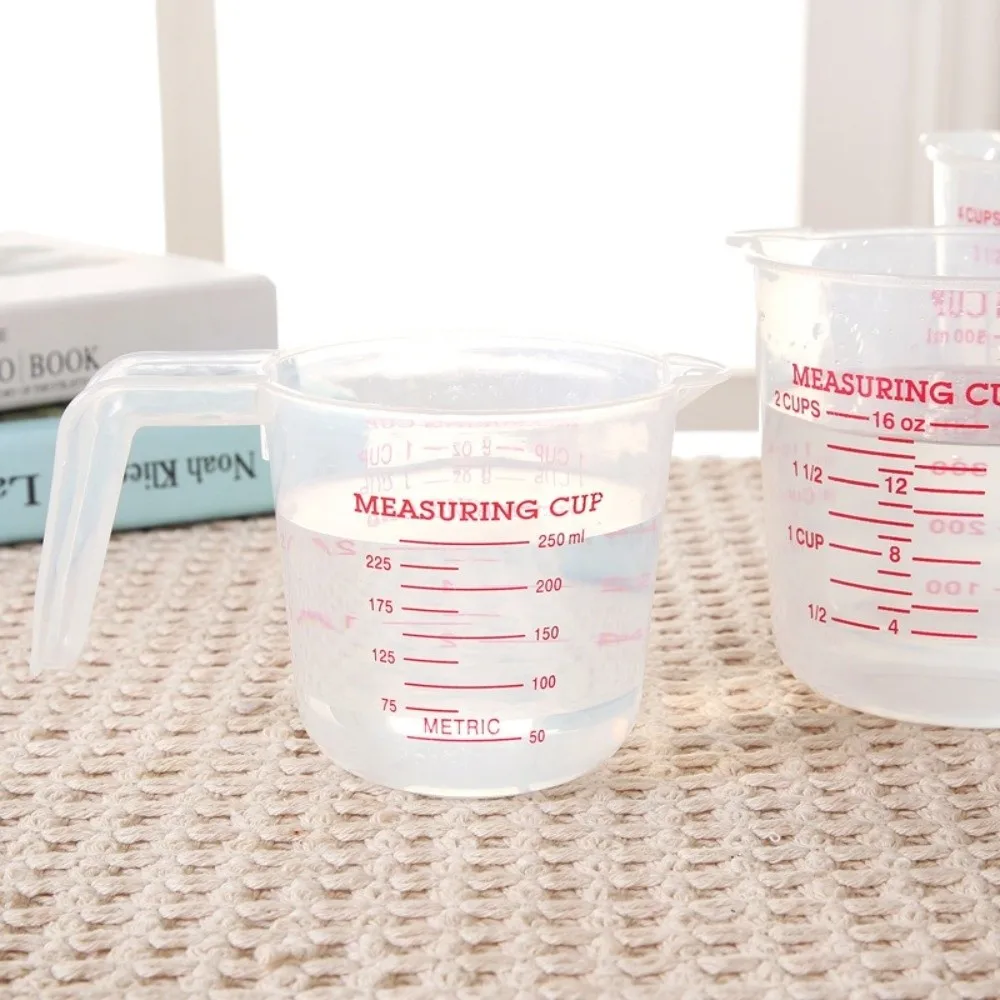 Cup Marking Clear Plastic Measuring Cup With Spout With Handles Plastic Mug Ounce and Ml Cup Recipe Ingredient