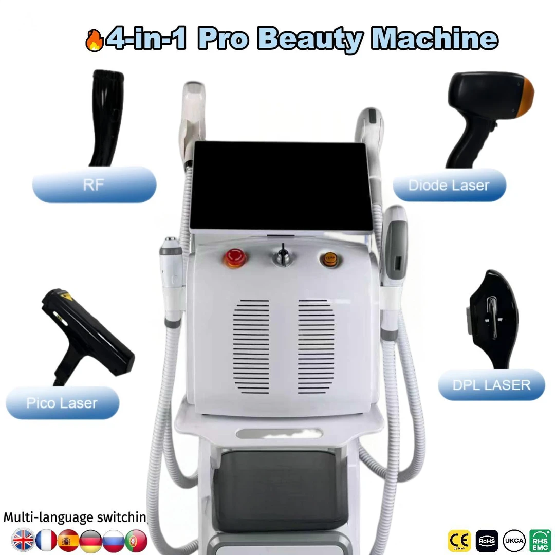 

CE Certified 4-in-1 IPL Diode Laser RF Pico Skin Care Device: Permanent Facial Hair Removal Acne Treatment Wrinkle Removal 2026
