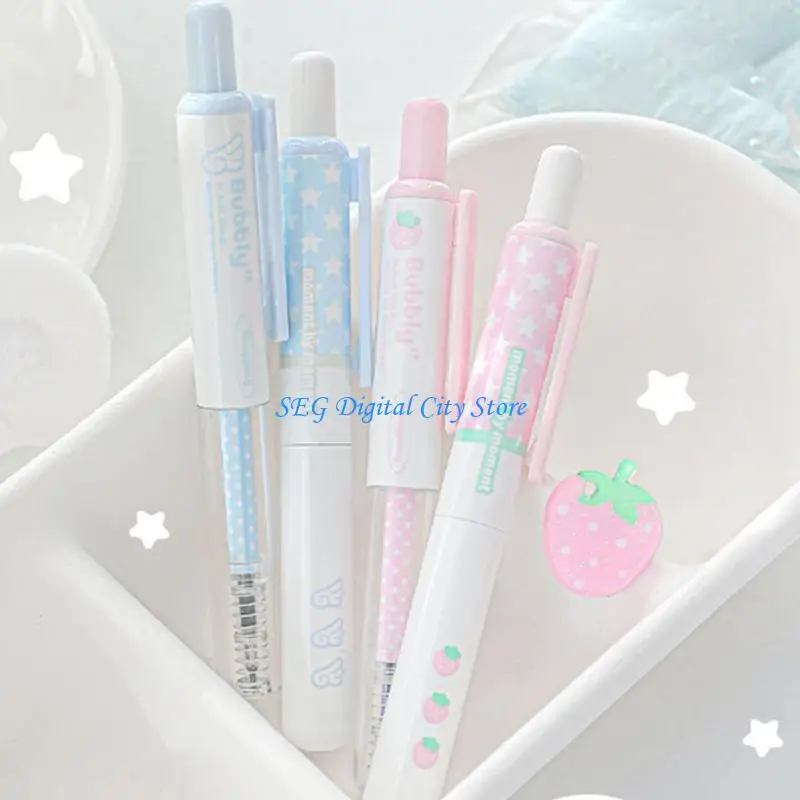 

U75B 4PCS Decompression Gel Pen Retractable Gel Pen for Daily Writing Note Taking