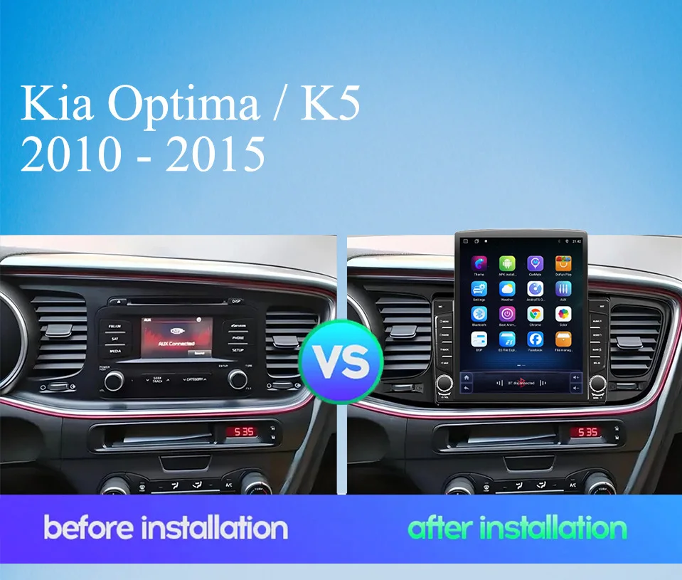 8Core 8G+128G Carplay Auto Car Radio Audio Stereo Tape Recorder HU Head Unit For Kia Optima K5 2010 - 2015 GPS Navi DVD Cassette