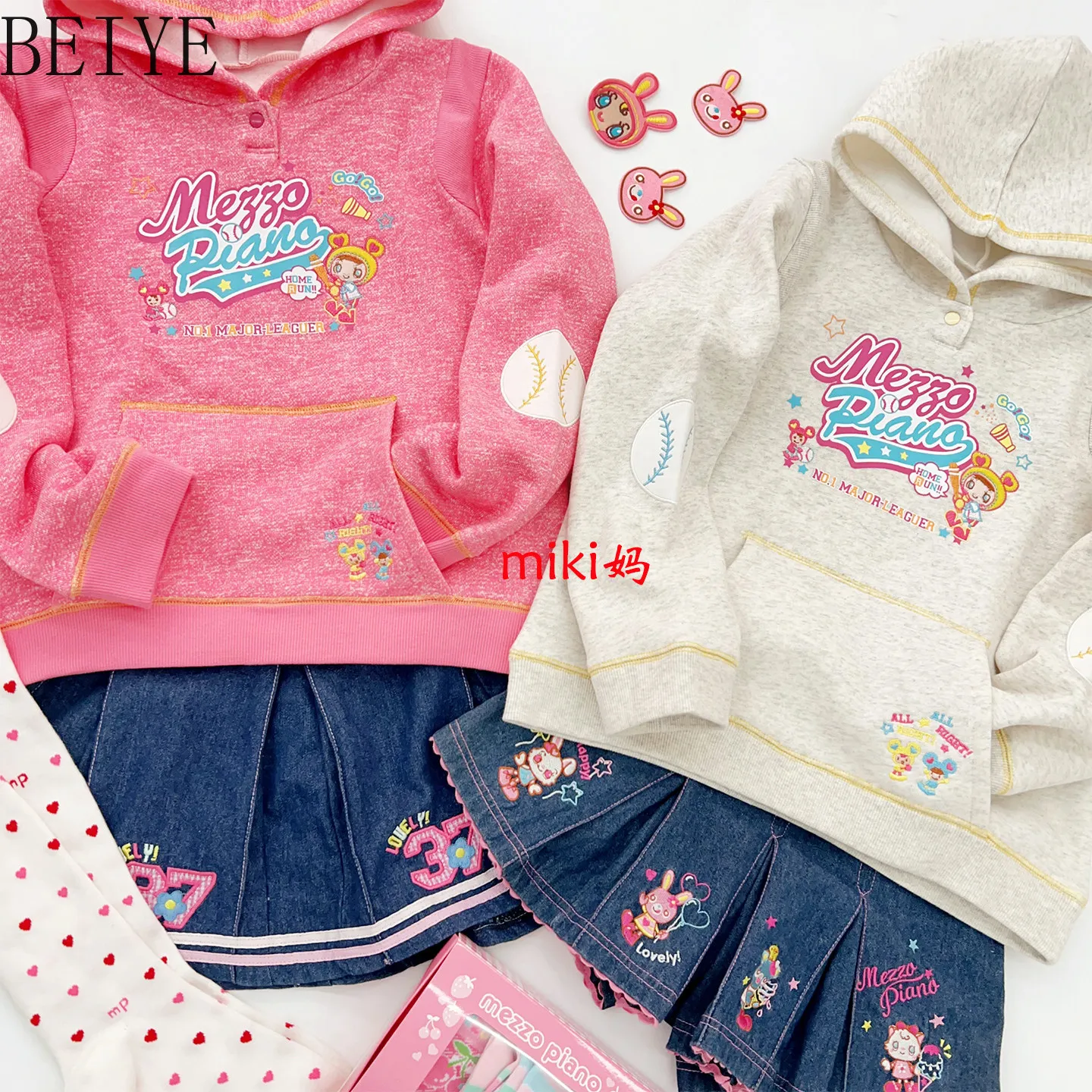 Girls Long Sleeve Tops Fall and Winter Children's Clothing Cartoon Fleece-lined Hooded Sweatshirt Sweet Casual Hoodies