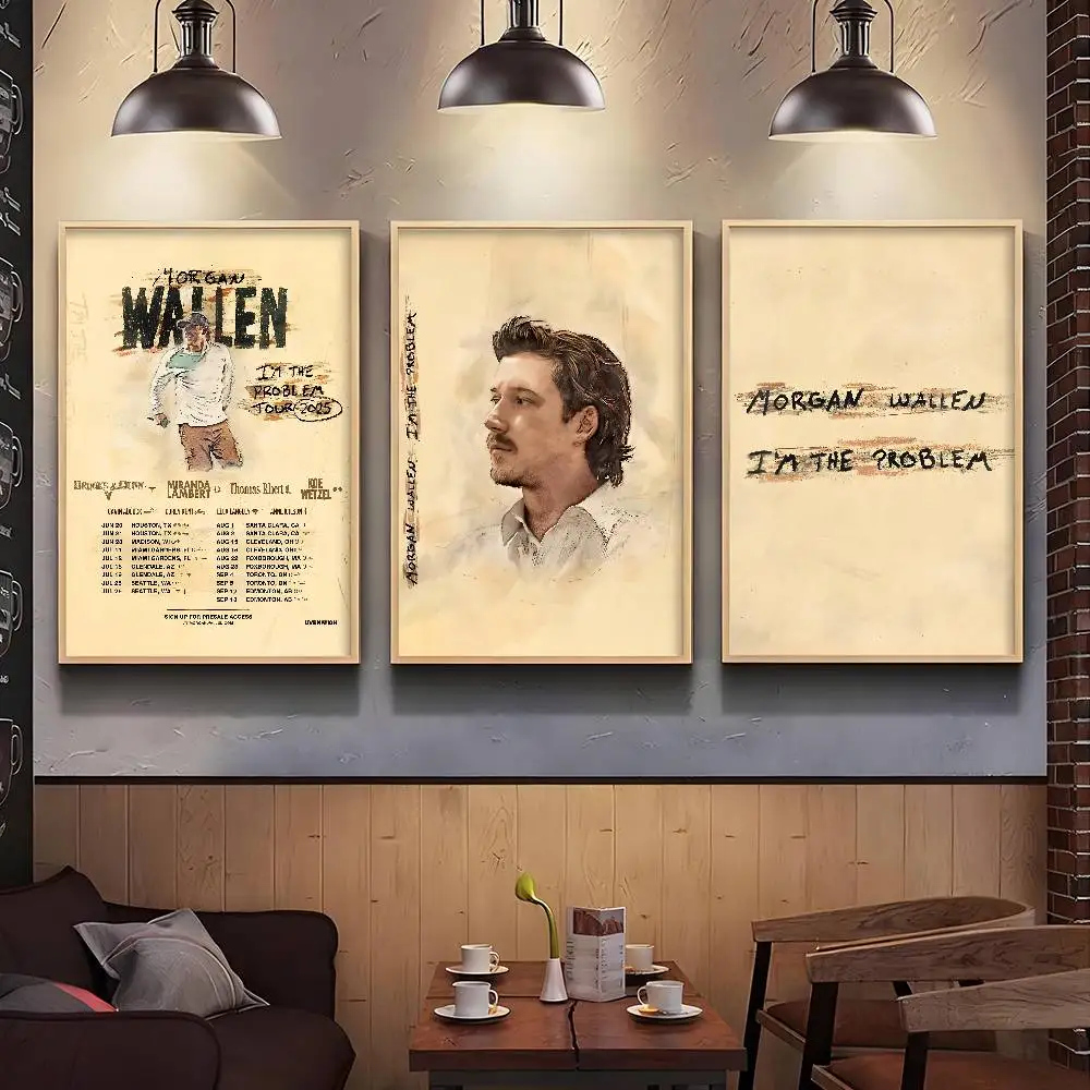 Rural Music Morgan Wallen Poster Gallery Prints Self Adhesive Home Decor Decoration Wall Decals Living Room Sticker