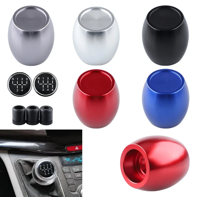 Auto Car 5/6 Speed Manual Lift Up Reverse Gear Shift Knob Aluminum Gearstick Lever Shifter Heads Black Titanium Red Blue Silver