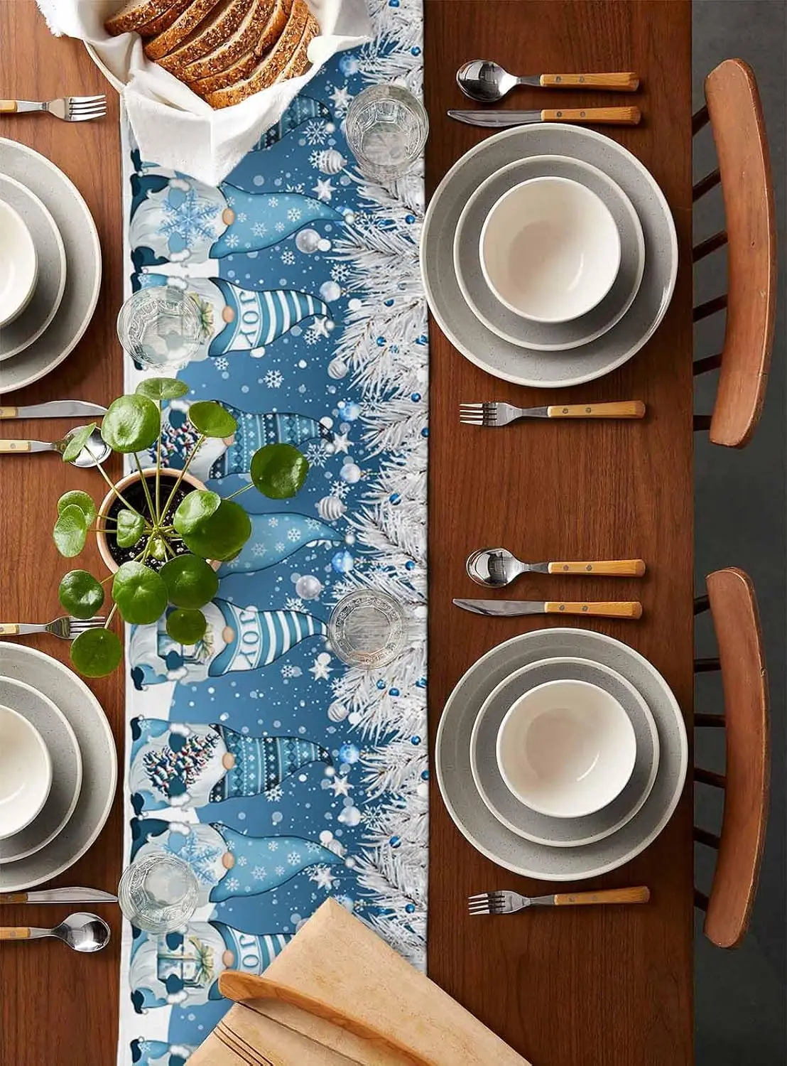 Christmas Snowflake Leaves Linen Table Runner Dresser Scarves Winter Xmas Kitchen Dining Table Runner Navidad Decorations 2025