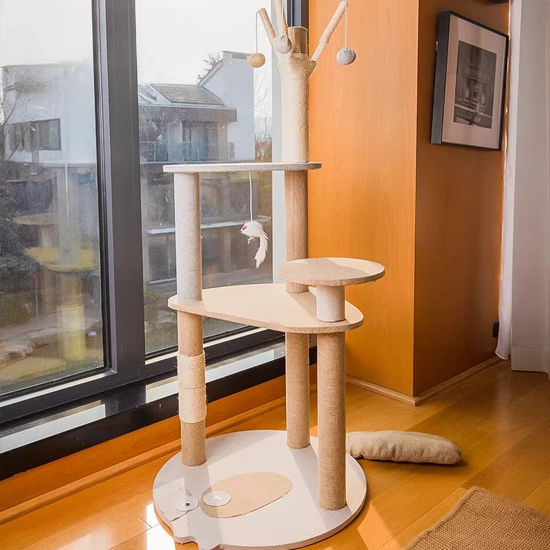 

Climbing Scratcher Cat Tower Wooden Luxury Kittens Modern Castle Cat Tower Scratcher Large Arranhador Para Gato Cat Furniture