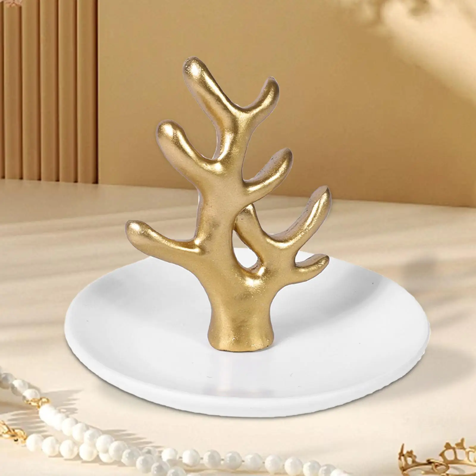 

Jewelry Tray Ring Stand Decorative Resin Jewelry Organizer Trinket Tray for Necklace Earrings Rings Bracelets Bedroom
