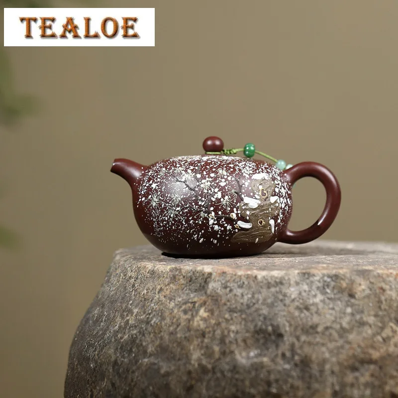 

340ml Boutique Yixing Purple Clay Teapots Handmade Snowflake Circle Pot Raw Ore Zhu Mud Kettle Chinese Zisha Teaset Tea Services